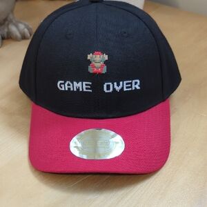 Nintendo Black and Red Game Over Hat New
